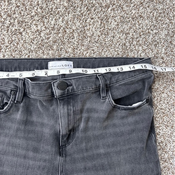 LOFT Black Light Wash Skinny Jeans Jeggings Stretch Casual Neutral 31 12 - Picture 6 of 8